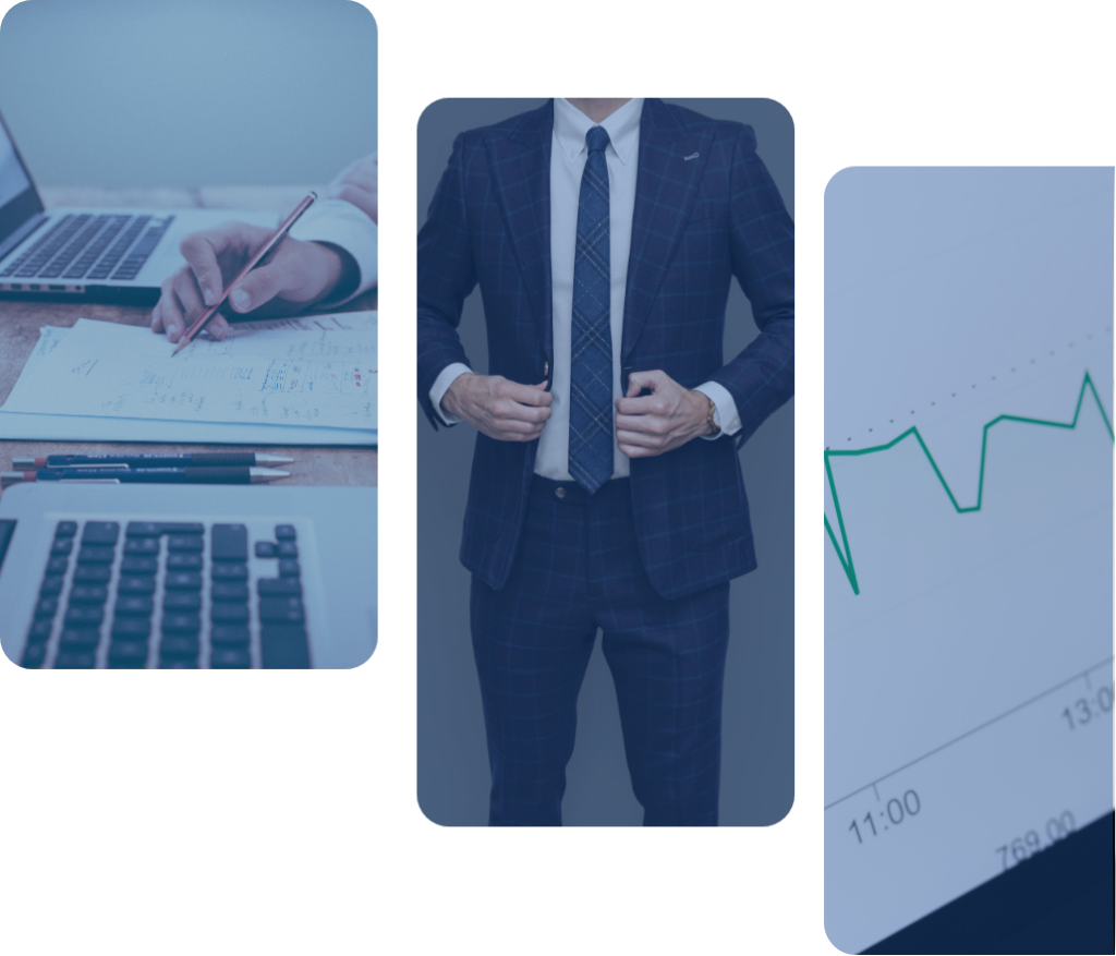 Persona che scrive, uomo elegante, grafico statistico